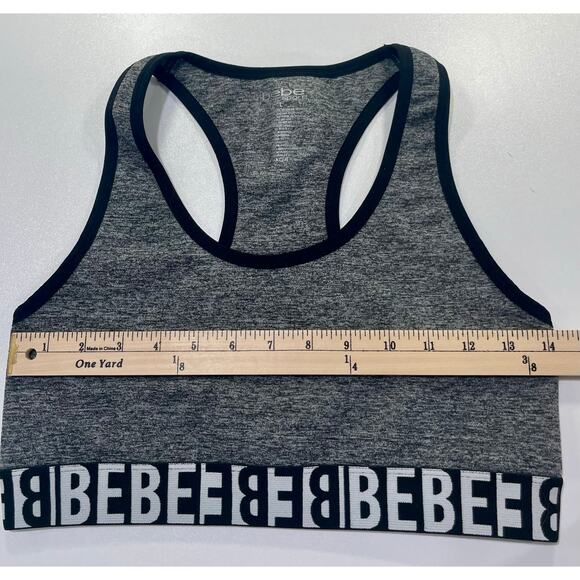 BeBe Sports Bra Top Gray and Black Size Large - Picture 5 of 7